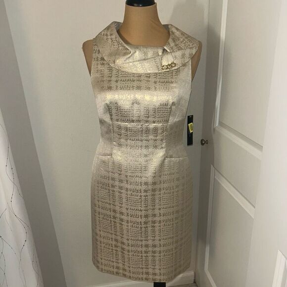 Tahari Dresses & Skirts - Tahari NWT Champagne Gold Cocktail Dress 8